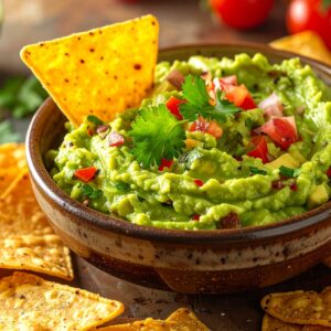 Guacamole y pulpa de aguacate